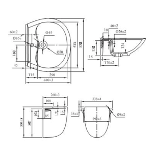 VIGLACERA V39 (VI39) - Chậu rửa mặt lavabo kèm chân lửng treo tường 2 11284 chau vua mat viglacera v39 vi39 ban ve ky thuat