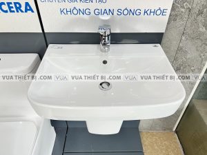 VIGLACERA V58 CD58 - Chậu rửa mặt lavabo kèm chân lửng treo tường 2 Chậu rửa mặt lavabo VIGLACERA V58 CD58 kèm chân lửng treo tường