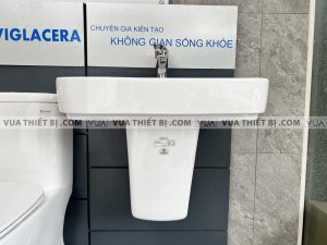 VIGLACERA V58 CD58 - Chậu rửa mặt lavabo kèm chân lửng treo tường 3 Chậu rửa mặt lavabo VIGLACERA V58 CD58 kèm chân lửng treo tường