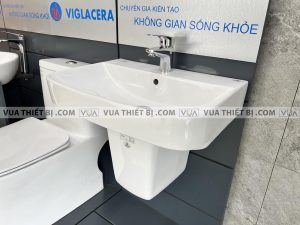 VIGLACERA V58 CD58 - Chậu rửa mặt lavabo kèm chân lửng treo tường 4 Chậu rửa mặt lavabo VIGLACERA V58 CD58 kèm chân lửng treo tường