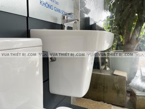 Chậu rửa mặt lavabo VIGLACERA V58 CD58 kèm chân lửng treo tường