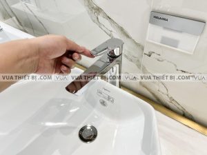 VIGLACERA VG125 - Vòi chậu lavabo cổ cao nóng lạnh 6 Vòi chậu lavabo VIGLACERA VG125 cổ cao nóng lạnh