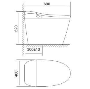 VIGLACERA V94 V-SMART - Bồn cầu thông minh nắp điện tử 11 Bản vẽ kĩ thuật Bồn cầu điện tử VIGLACERA V94 V94.R V94.RW V94.GW V-SMART thông minh