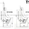 Bản vẽ kĩ thuật Bồn tiểu nam VIGLACERA T6 treo tường