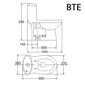 Bồn cầu 1 khối VIGLACERA BTE trẻ em nắp thường