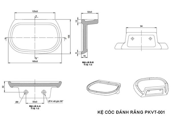 Ban ve ky thuat Ke coc danh rang Bo phu kien nha tam VIGLACERA PKVT 001