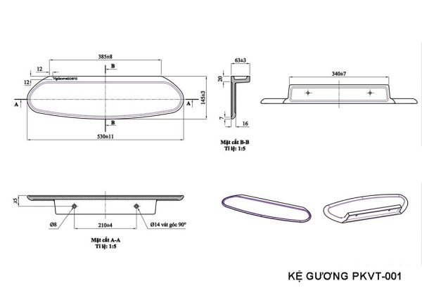 Ban ve ky thuat ke guong Bo phu kien nha tam VIGLACERA PKVT 001