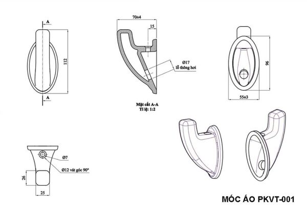 Ban ve ky thuat moc ao Bo phu kien nha tam VIGLACERA PKVT 001
