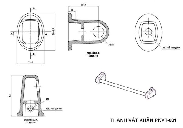 Ban ve ky thuat thanh vat khan Bo phu kien nha tam VIGLACERA PKVT 001