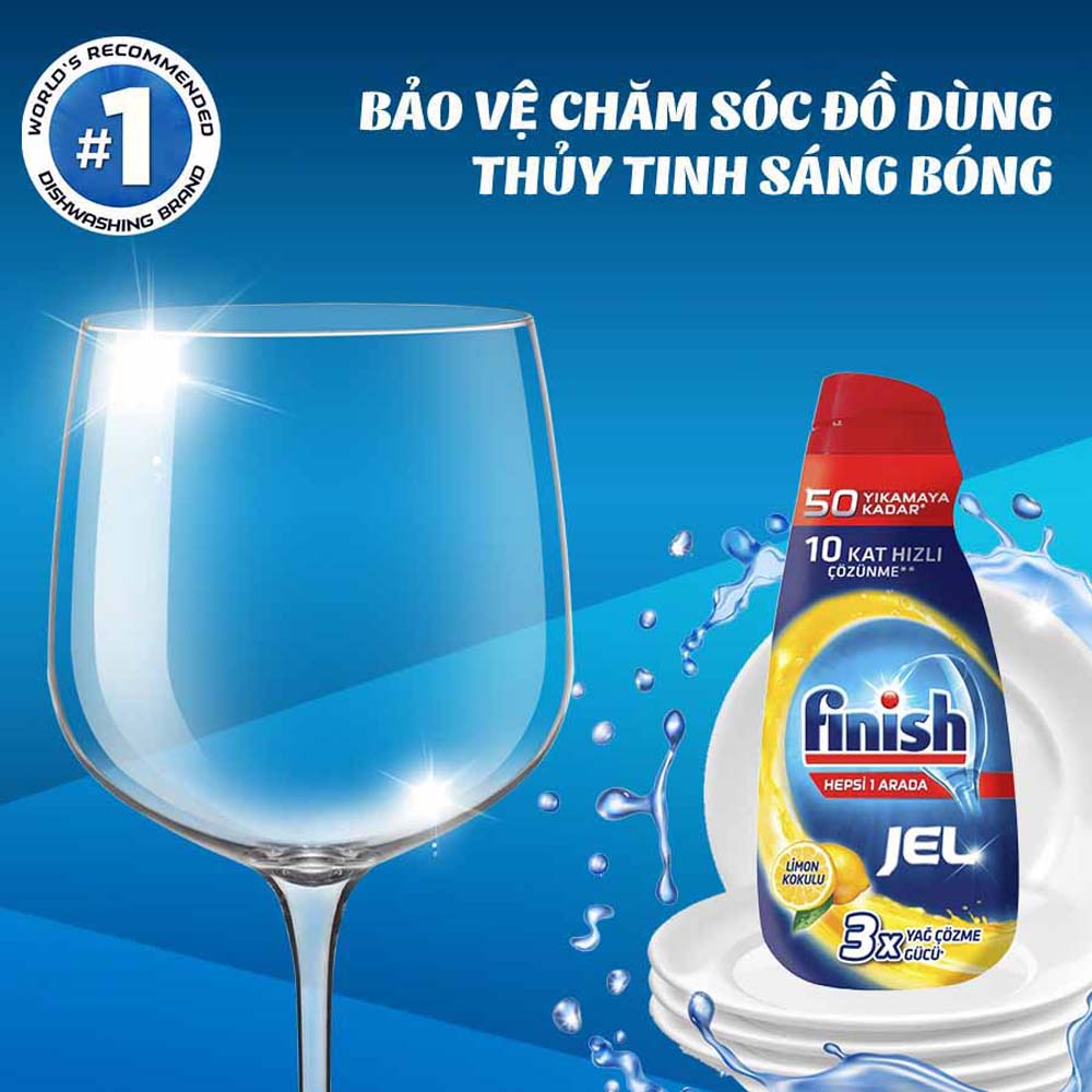 Gel rửa bát FINISH All in 1 chai 1000ml hương chanh (4) Gel rua bat FINISH All in 1 chai 1000ml huong chanh 4