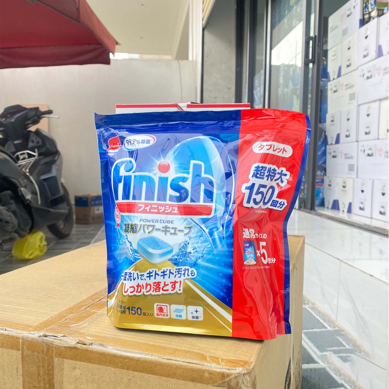 Viên rửa bát FINISH Nhật túi 150 viên 7 Hinh anh thuc te Vien rua bat FINISH Nhat tui 150 vien 1 1