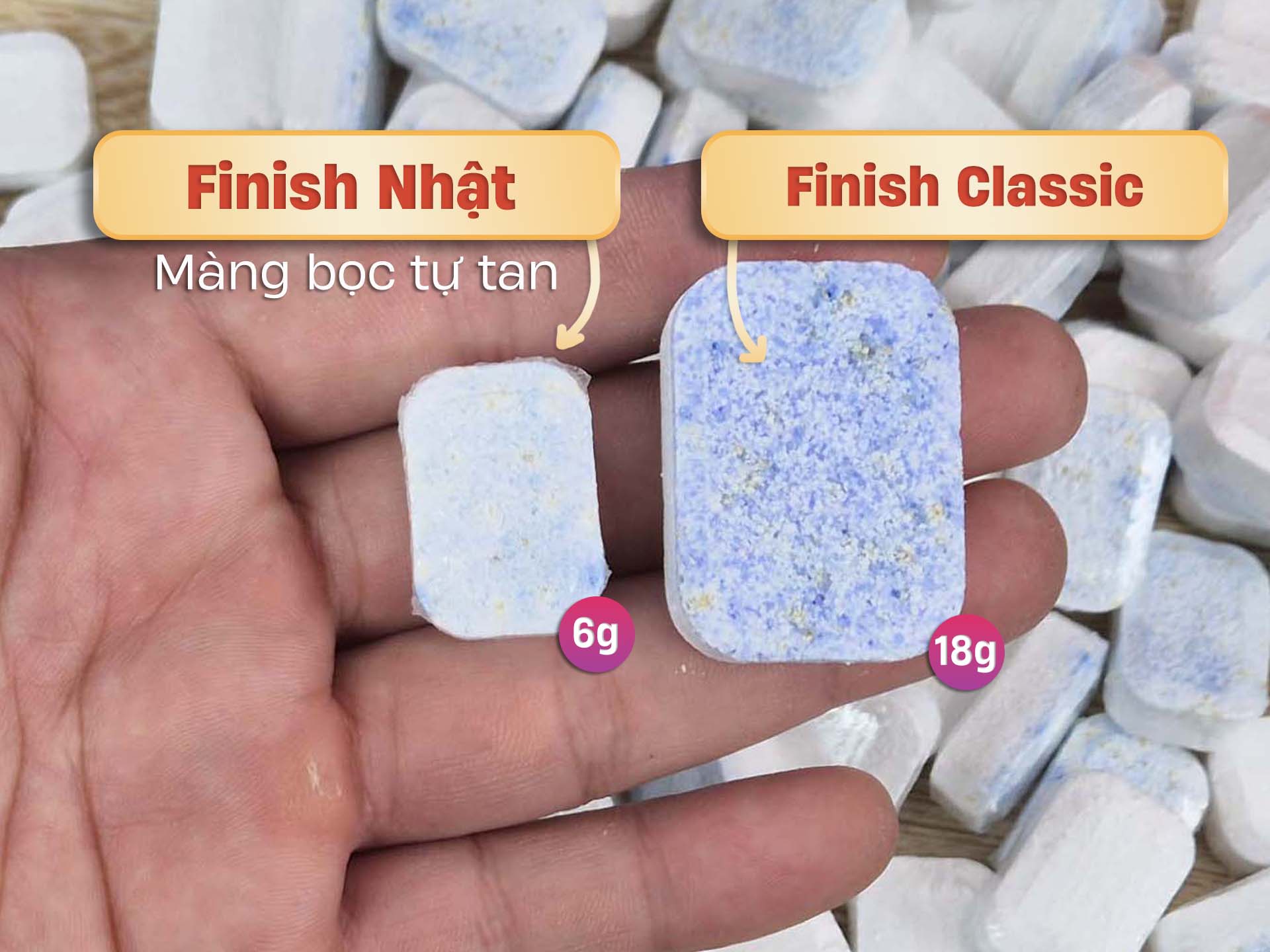 Viên rửa bát FINISH Nhật túi 150 viên 13 Hinh anh thuc te Vien rua bat Finish Nhat tui 150 vien 3 1