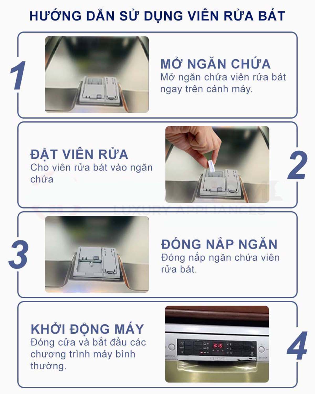 Viên rửa bát FINISH Ultimate Plus All in 1 túi 85 viên hương chanh 3 Huong dan su dung Vien rua bat FINISH Ultimate Plus All in 1 tui 85 vien huong chanh