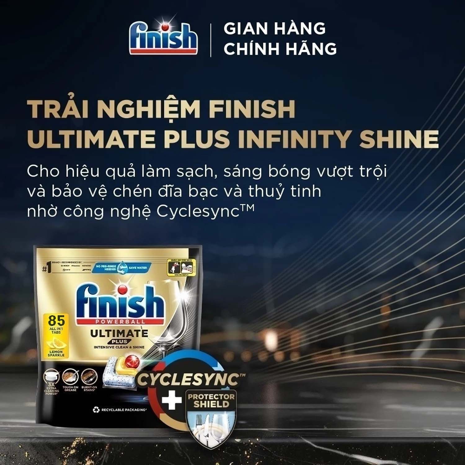 Tính năng Viên rửa bát FINISH Ultimate Plus All in 1 túi 85 viên hương chanh (1) Tinh nang Vien rua bat FINISH Ultimate Plus All in 1 tui 85 vien huong chanh 1