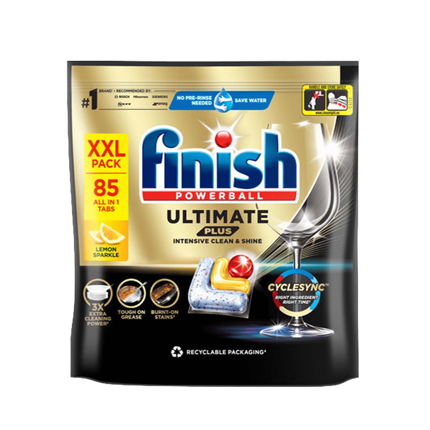 Viên rửa bát FINISH Ultimate Plus All in 1 túi 85 viên hương chanh Viên rửa bát FINISH Ultimate Plus All in 1 túi 85 viên hương chanh